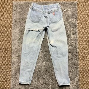 Vintage 90's Guess By Marciano Distressed Light Wash Mom Jeans